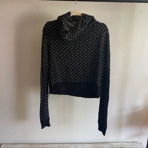 Extra long sleeve cowl neck sweater